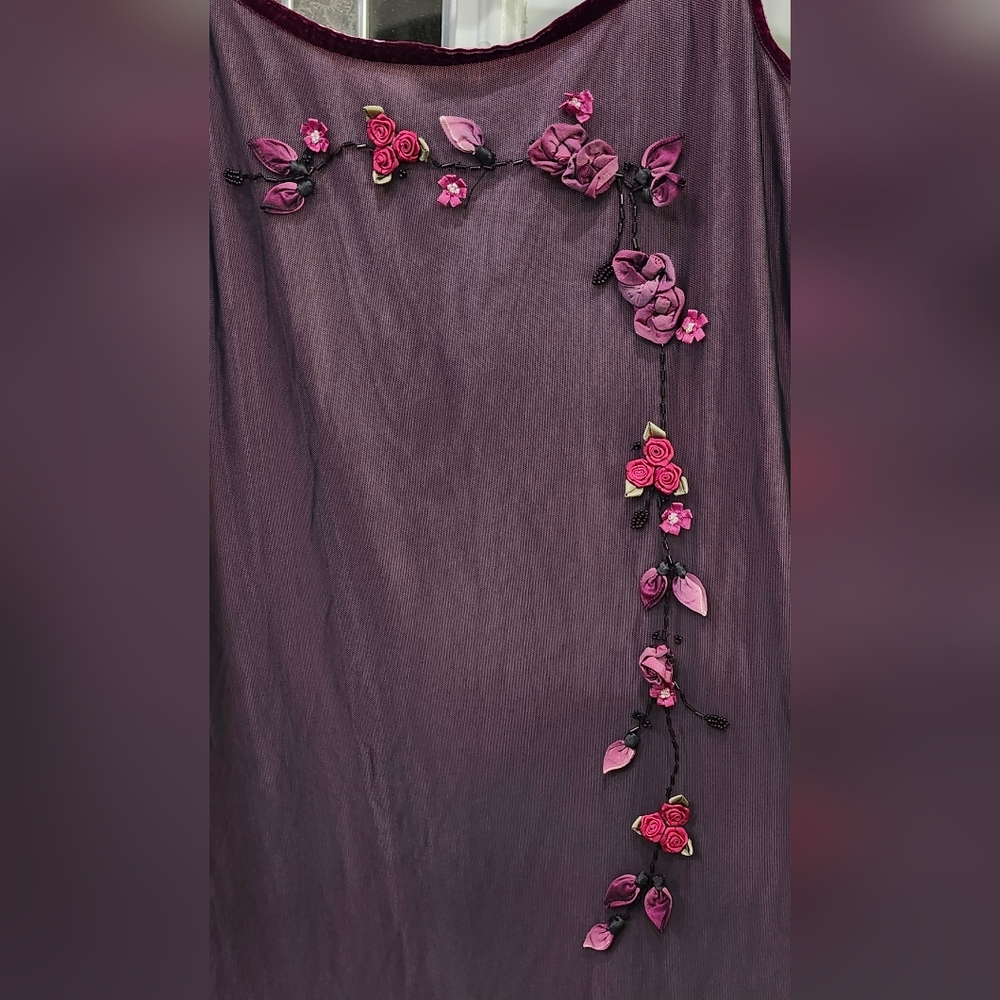 Sue Wong Y2K Pink Strappy Maxi Dress with Black Sheer Overlay Women's Medium - Picture 4 of 8